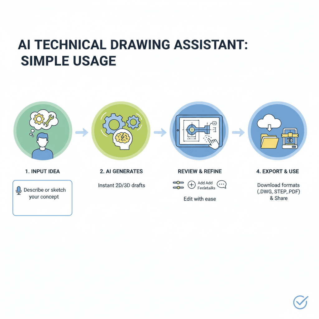 使用步骤展示:使用AI工具Nano Banana Pro绘制技术图纸,轻松创建精美图解。