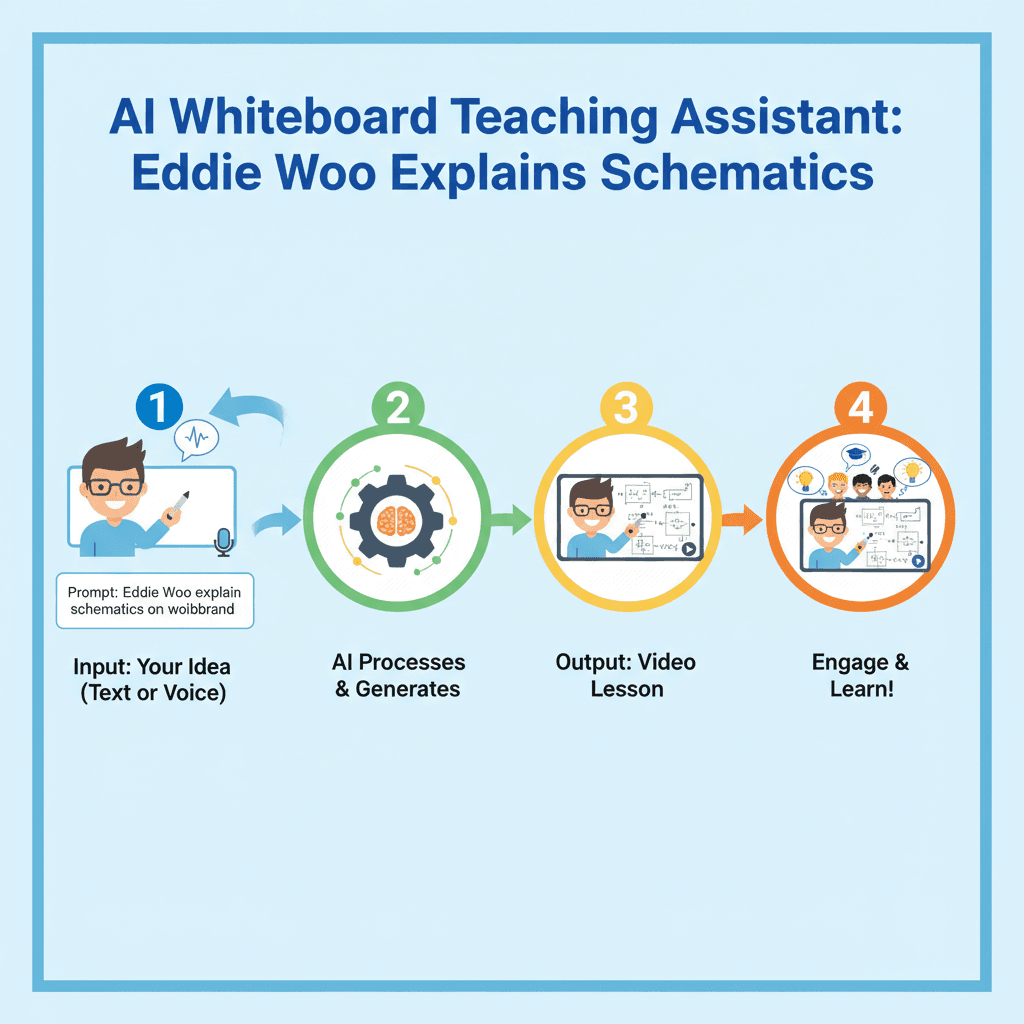 使用步骤:通过 AI工具 Nano Banana Pro 创建简洁易用的白板教学演示,指导学习流程。