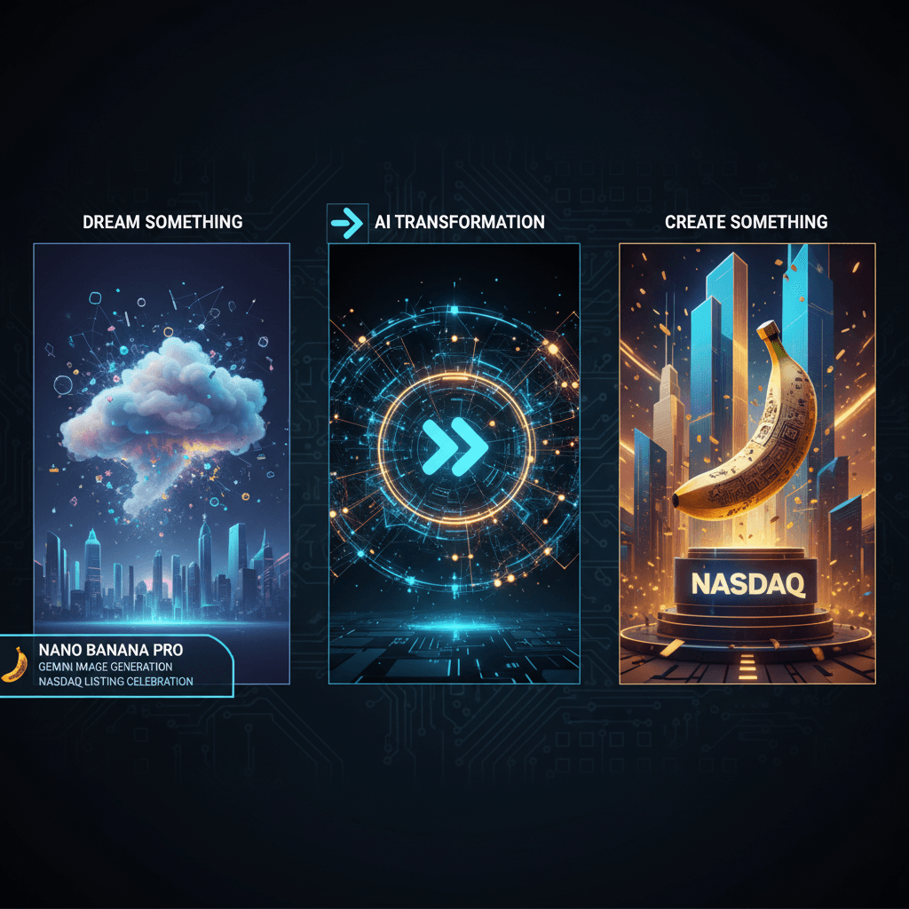 纳斯达克上市庆祝,使用Nano Banana Pro创建的精美AI生成艺术创作示例。