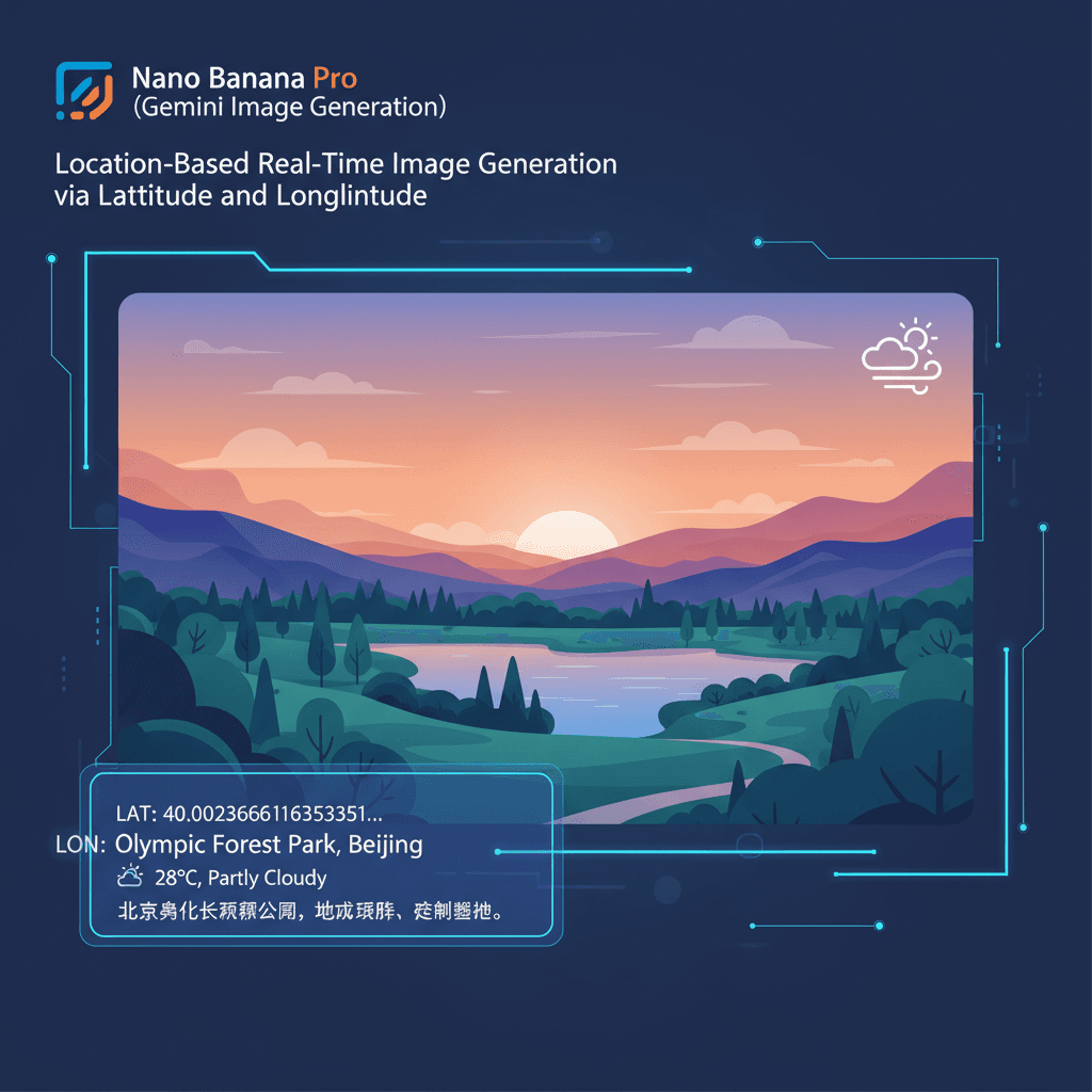 基于经纬度的实时地点生图,使用Nano Banana Pro AI生成的精美旅行示例,展示地点探索的无限可能。
