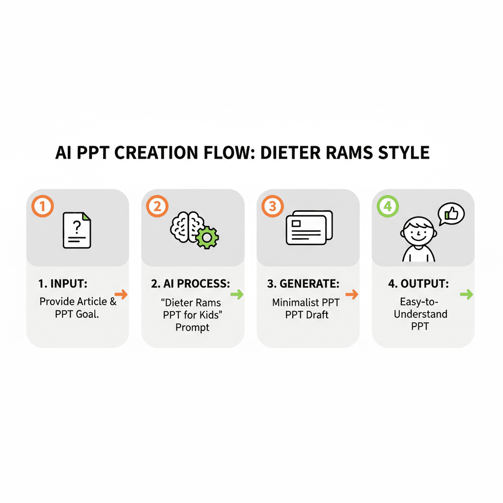 使用步骤:通过AI工具Nano Banana Pro,轻松创建迪特拉姆斯极简风格的PPT演示。
