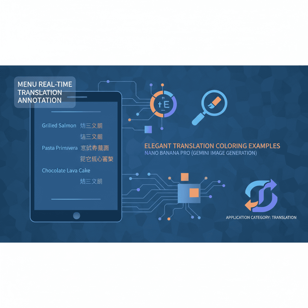 使用Nano Banana Pro生成的菜单实时翻译标注示例,展示AI翻译的精美效果。