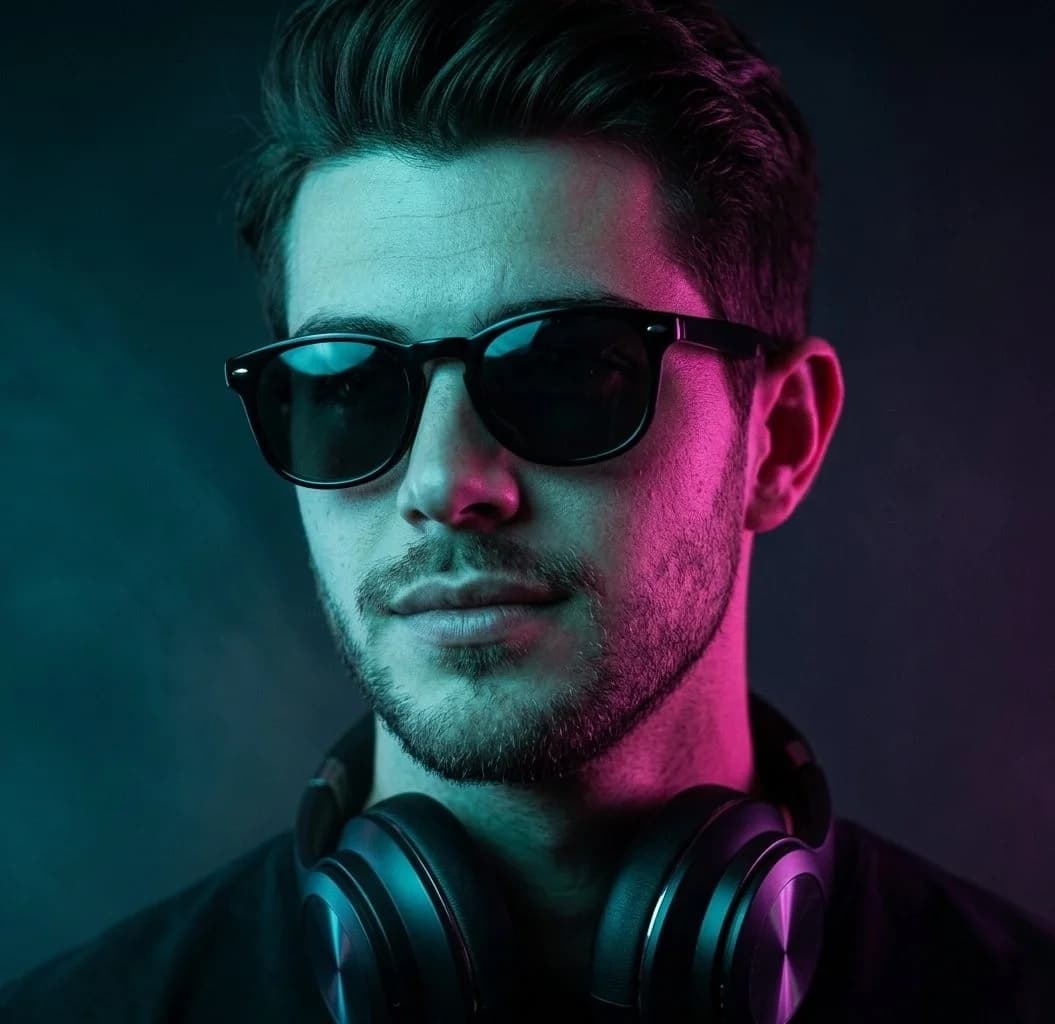 Potret Headphone Neon