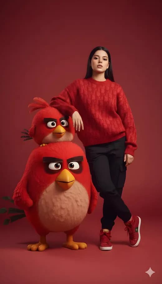 Editorial de Moda Vermelho Divertido com Angry Birds — Generated result