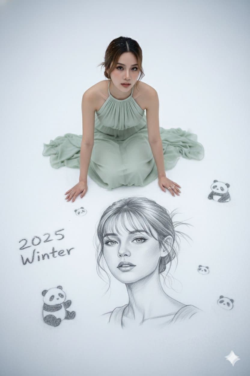 Girl's Pencil Sketch — Generated result