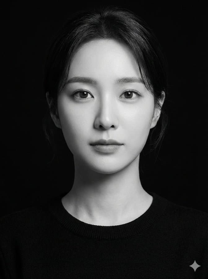 白黒のスタジオポートレート — Generated result
