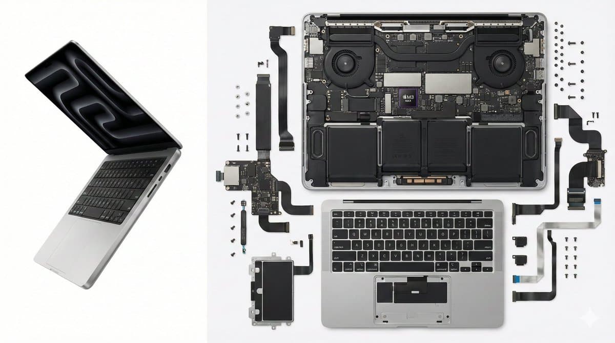 تفكيك حاسوب MacBook Pro المحمول