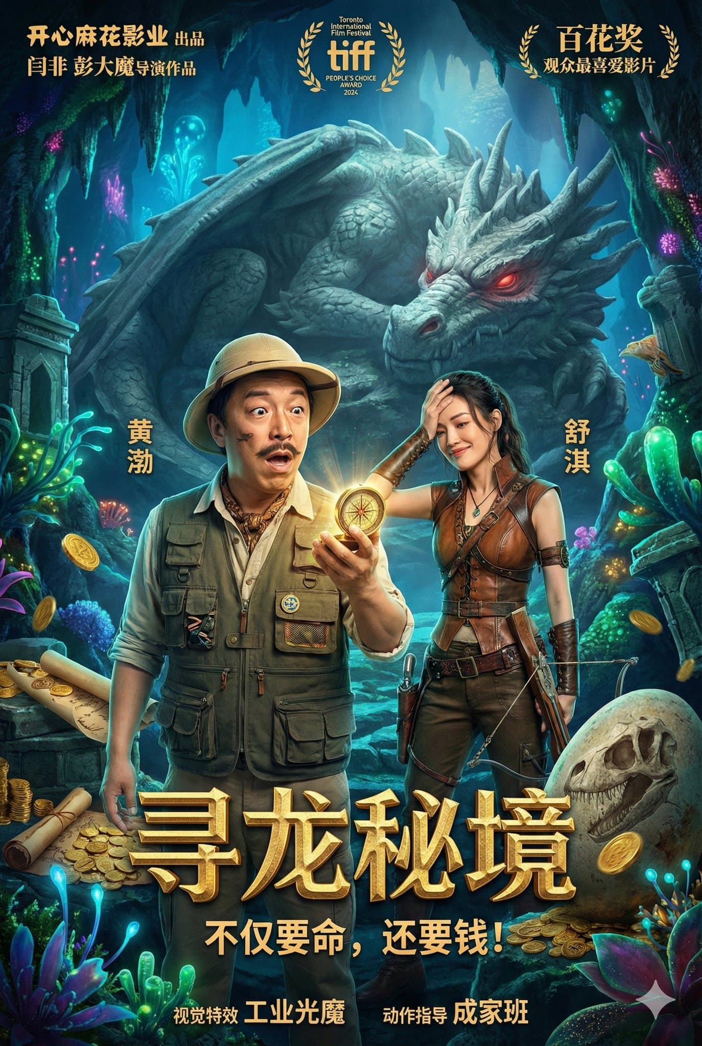 Fantasy Adventure Comedy Poster - Dragon's Secret Realm