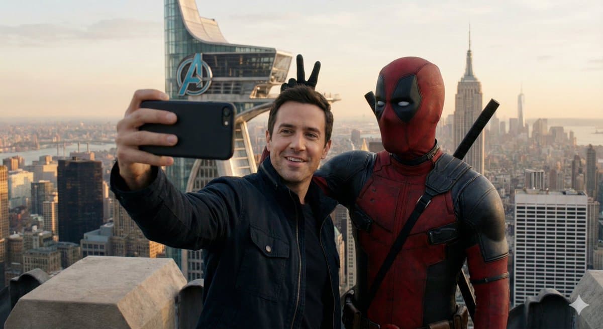Berfoto dengan Deadpool di Avengers Tower