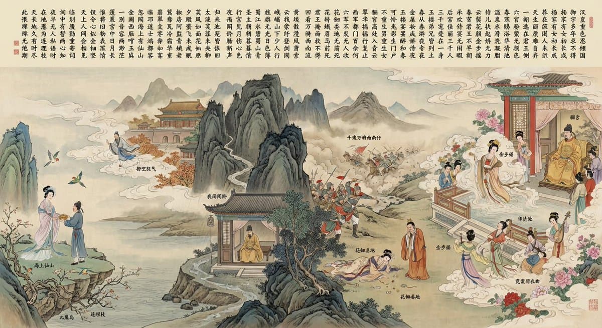 Painting Long Text Ancient Poetry