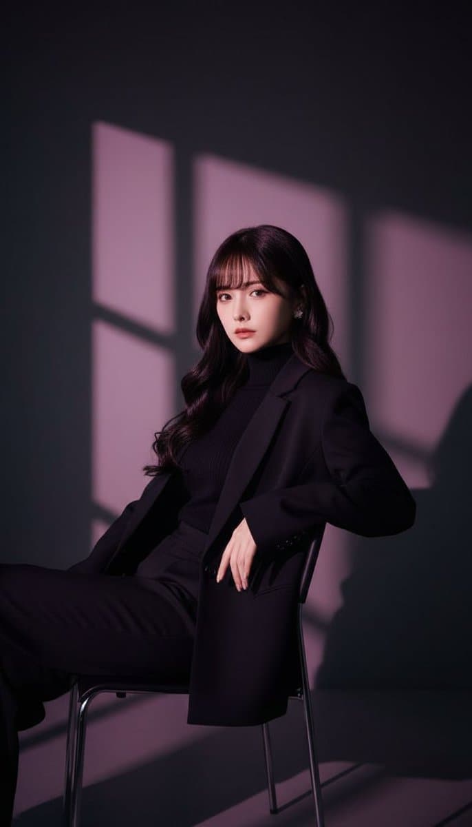 젊은 여성의 패션 시네마틱 인물 사진