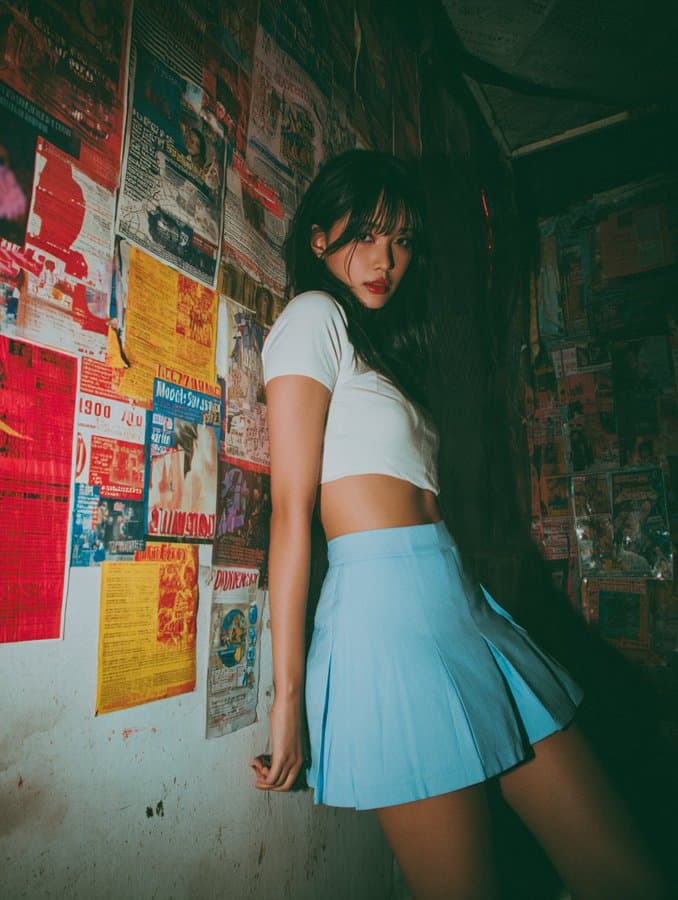 플리츠 미니스커트 뷰티