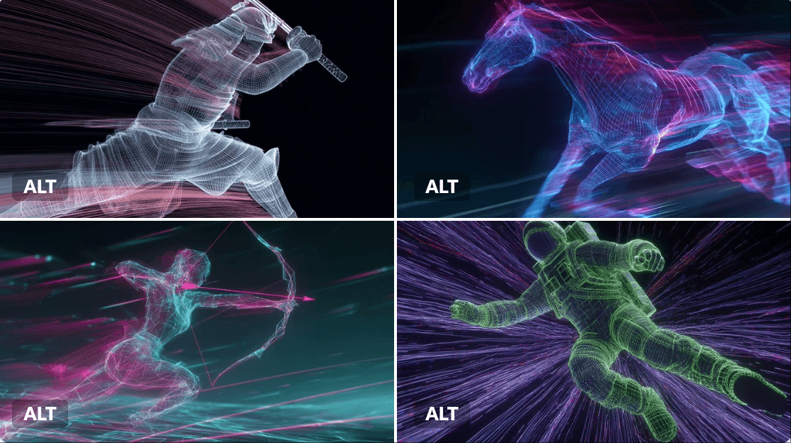 Neon Light Wireframe — Generated result