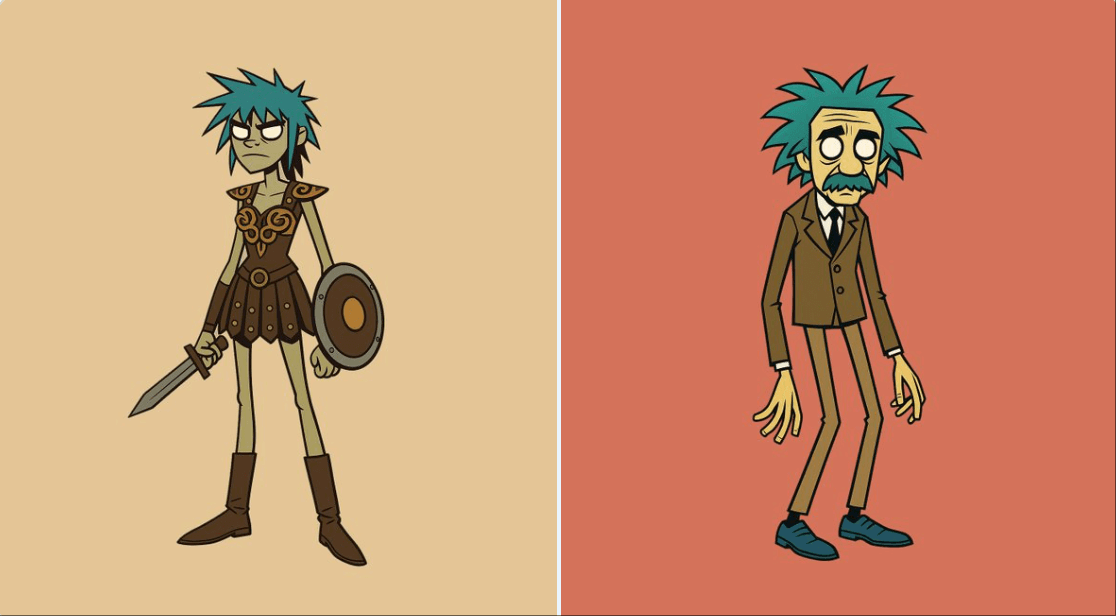 شخصية بأسلوب Gorillaz