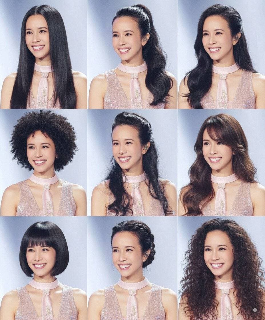 Variations de coiffure multiples — Generated result